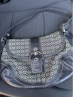Black and gray vintage coach purse