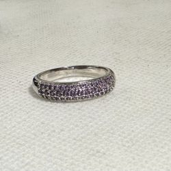 Purple Amethyst 925 Stamped Ring Size 7