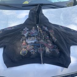 Righteous risen king zip up hoodie black