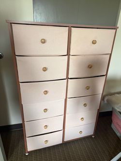 Pink 12-Drawer Storage Dresser — $20