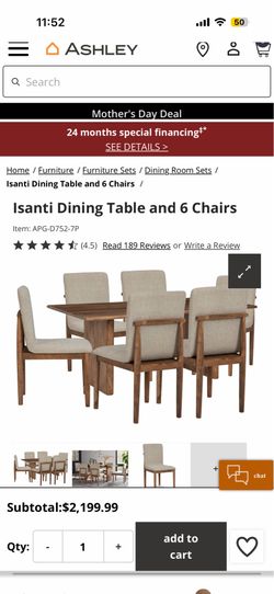 Dinning table with 6 chairs