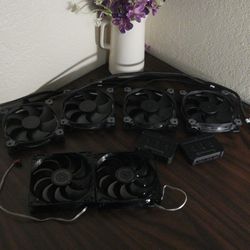 6x RGB Computer Fans 120mm & 2 Controllers