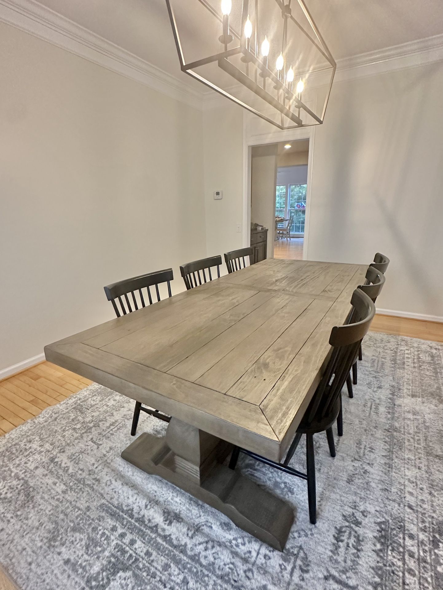 94” Solid Wood Dining Table and Chairs
