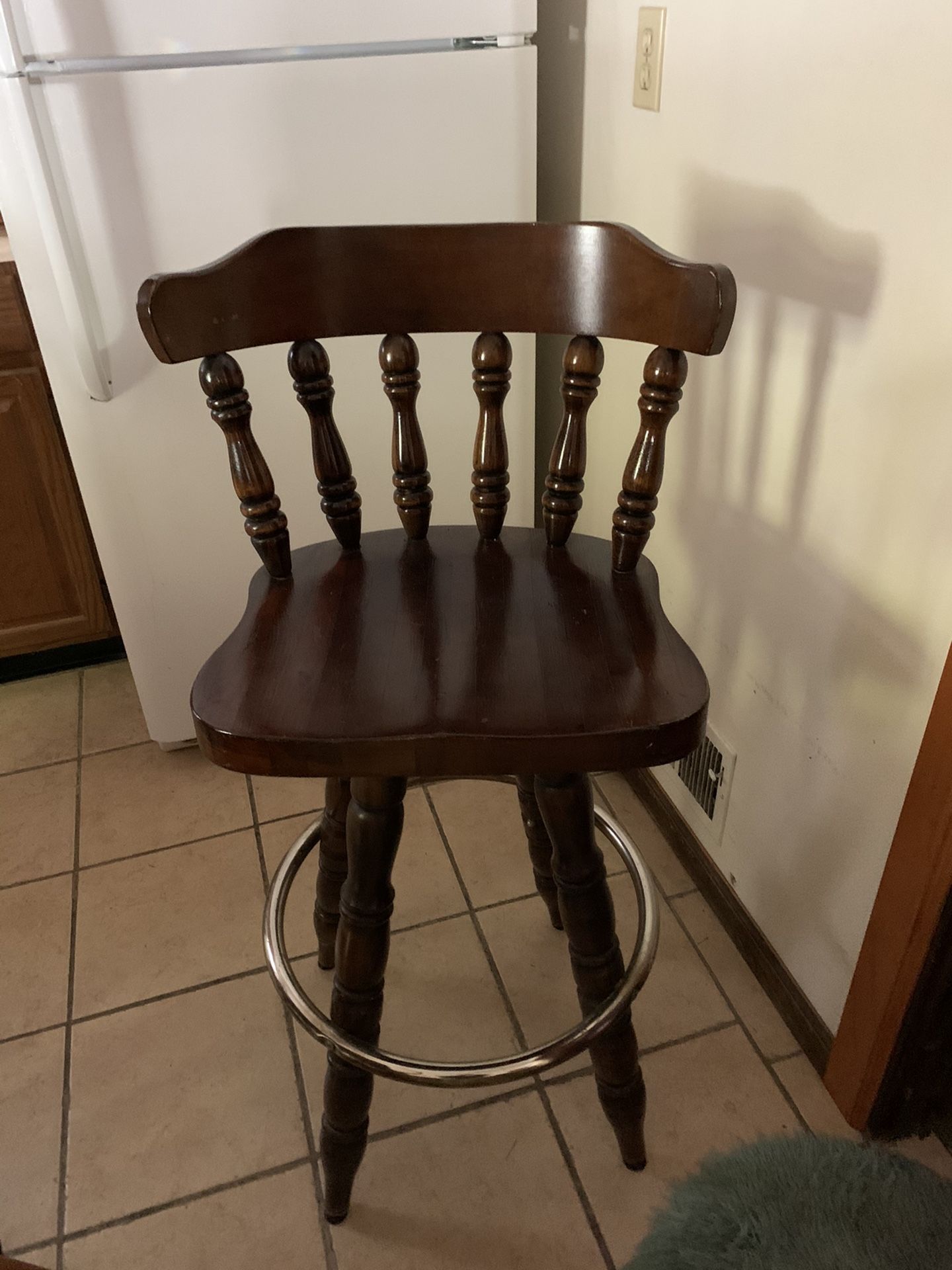 Solid Wood Swivel Bar Chairs