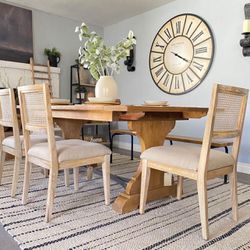 2 Set INK +IVY Beige Cane dining Chairs 