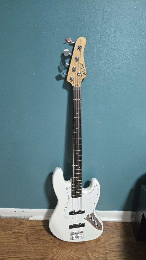 White Glarry Electric Bass Guitar