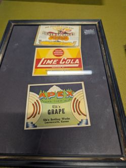Framed Elks Bottling Company Soda Bottle Label