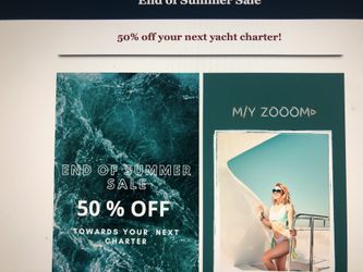 Yacht charter end of summer sale!