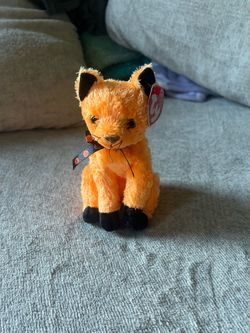 Ty Beanie Baby Scared-e Orange/Black Cat Plush Beanbag 2002 Vintage