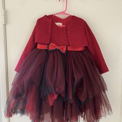 Party Formal Dress Red and Black For 3 Year Old Made In Turkey Used Once 