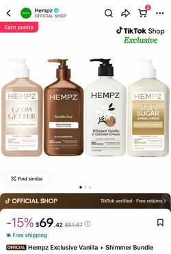 Hempz Vanilla + Shimmer Body Moisturizer Bundle