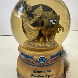 Bradford Exchange Moonlight Serenade Mystical Dreams Wolf Art Glitter Globe