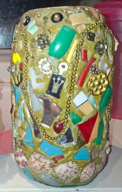 VINTAGE STEAM PUNK VASES HOME DECOR SET OF 2