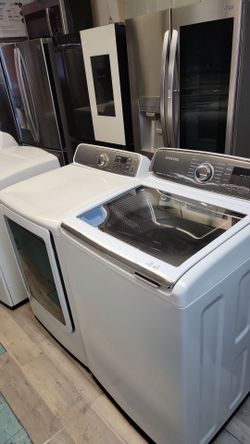 Samsung Washer And Dryer Glass Top Load Set Large Capacity