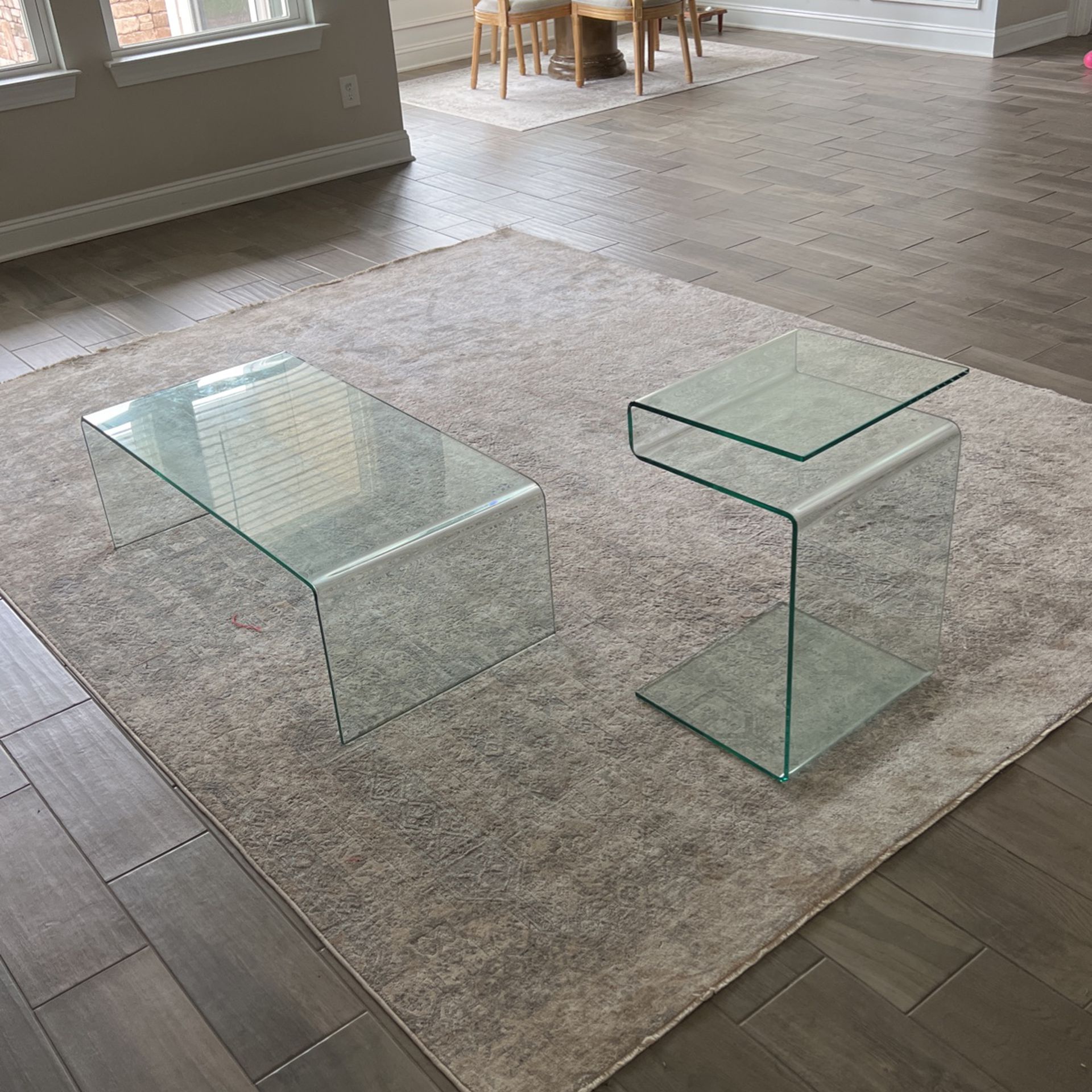 Glass Coffee Table + Side Table