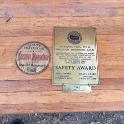 2 . Small Vintage Metal Brass Sign.
