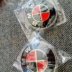 BMW Black&Red Front&Rear Emblems New Both $20
