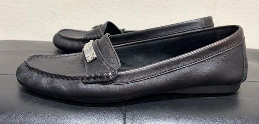 Women’s Black Coach Fredrica Leather Flats Loafers 9B