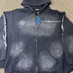 Hellstar black zip up hoodie