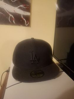 LA Hat w/Black Lettering