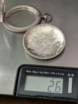 SILVER SILVER SILVER! .925 SILVER big heavy pocket watch case.  Weighs 2.6 ounces or 75 grams. 

Venmo or Zelle payment is preferred.

Low shipping co