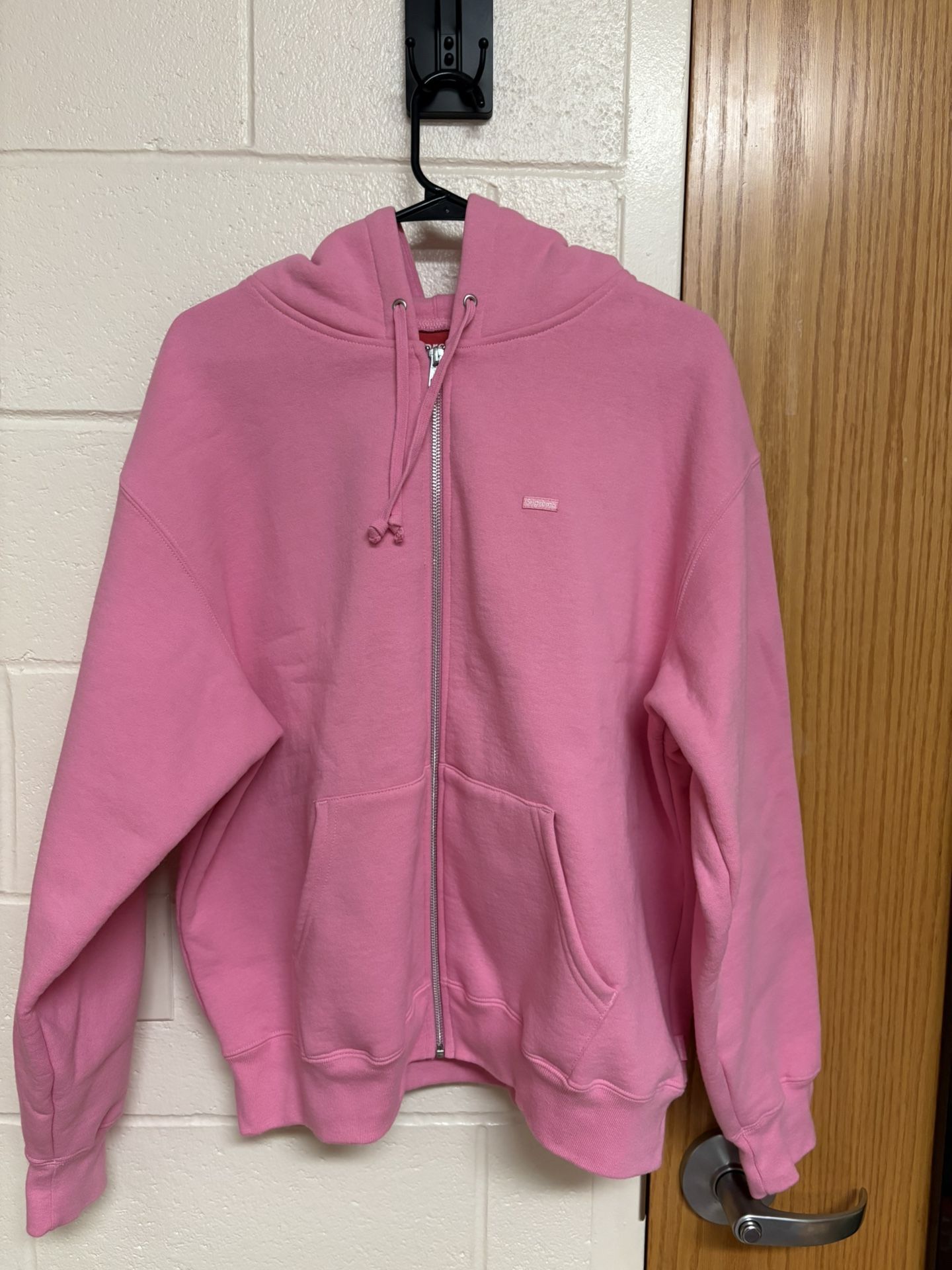 Supreme Small Box Logo Zip Up Hoodie Pink Size M
