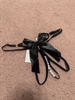 New Small Black Bow Panty Lingers 