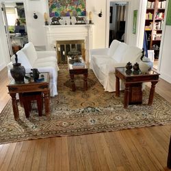 Two Ikea Slip Covered Love Seats