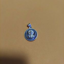 Silver Jesus/Virgin Mary Pendant