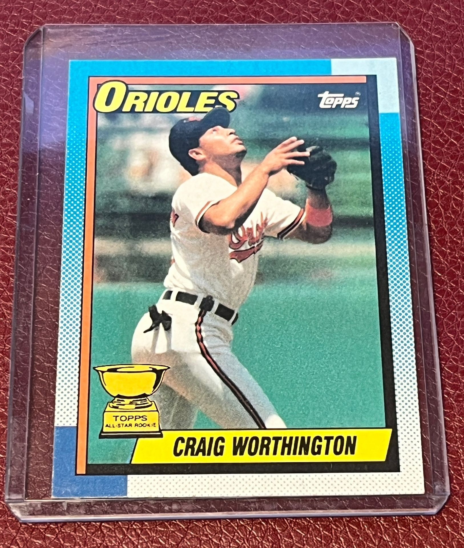 1990 Topps Craig Worthington All-Star Rookie Gold Cup Orioles #521 Baseball Card RJS
