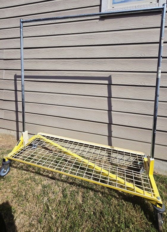 Commercial Z Rack Rolling Garment Rack with Folding Bottom Shelf Combo
