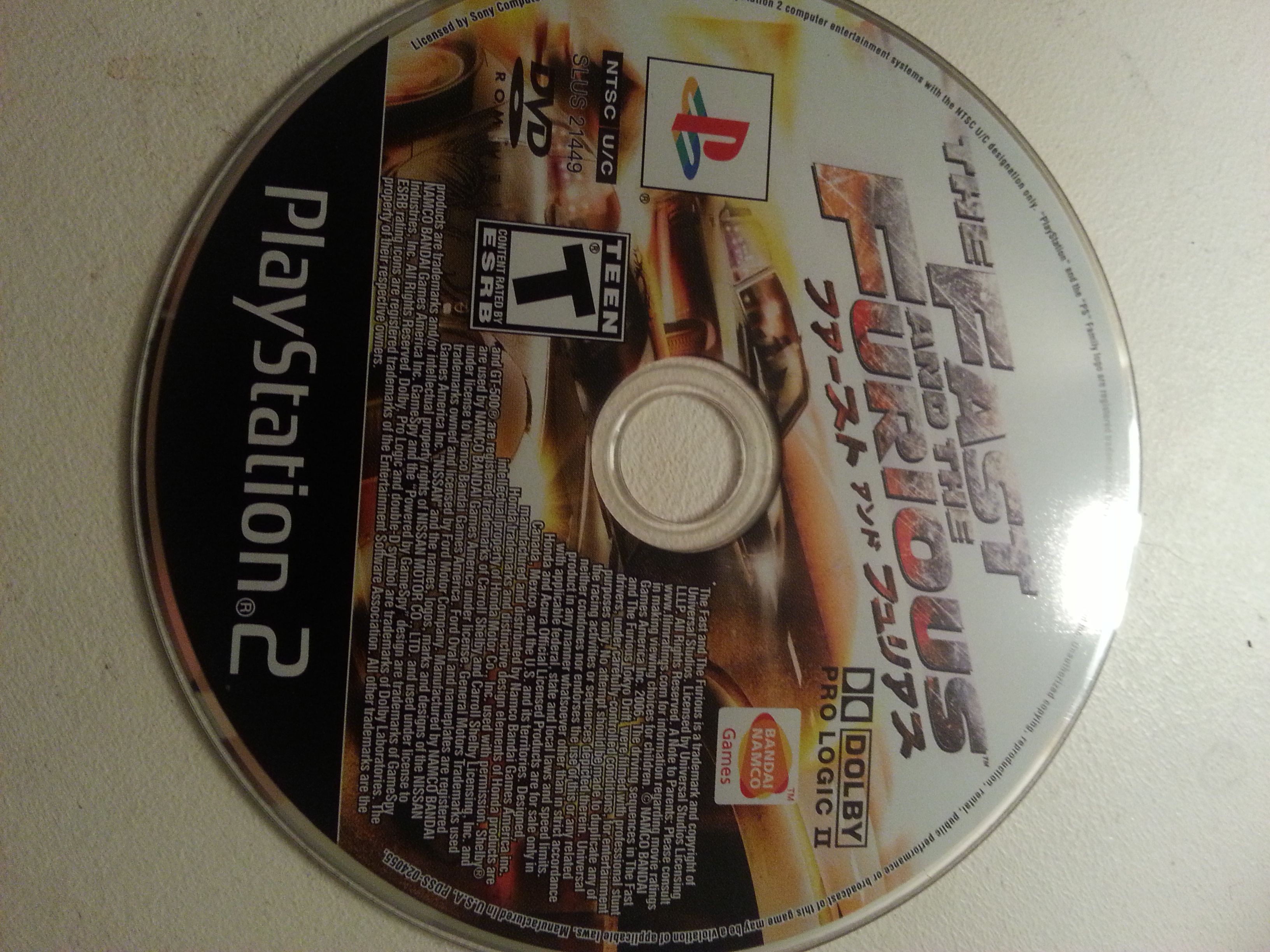 PS2 PlayStation 2 the Fast and the Furious