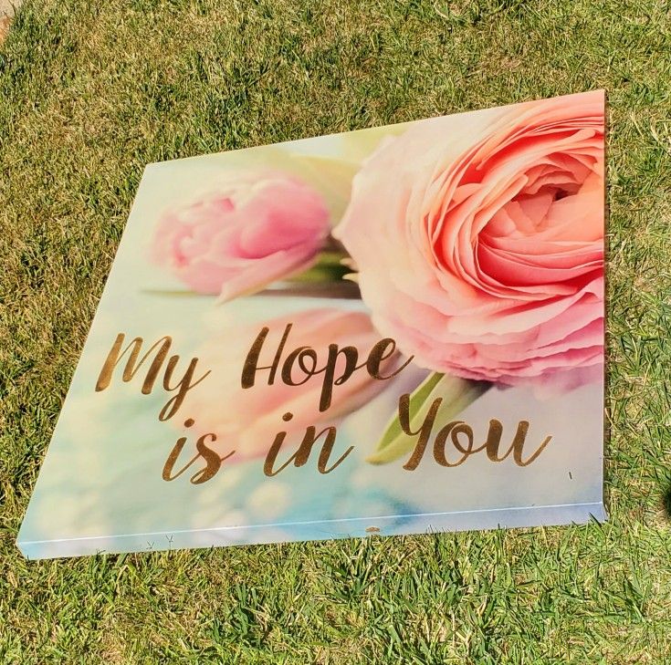 My Hope Is In You Rose Canvas PICTURE..2ftx2ft..brand New