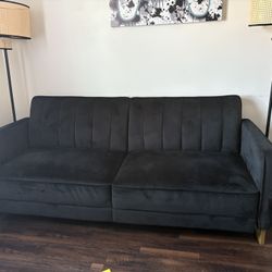Black Velvet Couch Bed