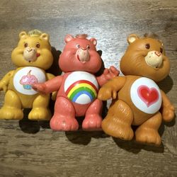 3 Vintage Care Bears Figurines 