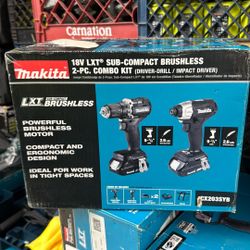 Makita Brushless Combo Drill And Impact With 2 Batteries And Charger 