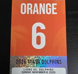 Orange Parking Pass - Miami Dolphins