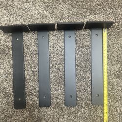 Hidden L-Shape Floating Shelf Brackets 10” – Heavy Duty Black Iron