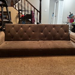 Grey suede futon