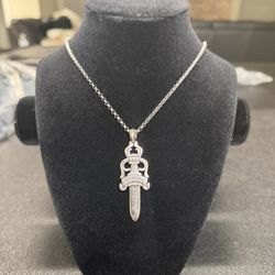Chrome Hearts Big Dagger Mini Paper Chain Necklace 