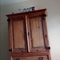 Wood Chest. With A Drawer And Storage Underneath