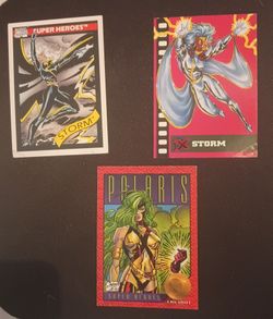 2 Storm & 1 Polaris Marvel Comics cards