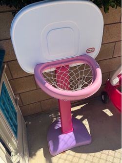 Pink little tikes basketball hoop