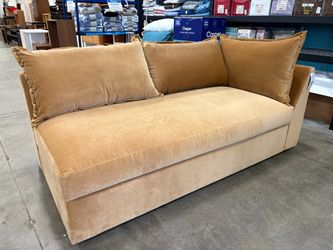 NEW! JOYBIRD Wilder Single Arm Sleeper Loveseat in Banks Nutmeg Velvet