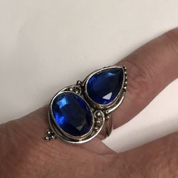 Blue Sapphire 925 Sterling Silver Ring 