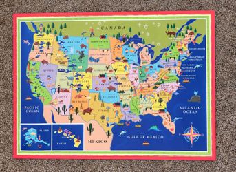 Large Laminated USA Kids Map