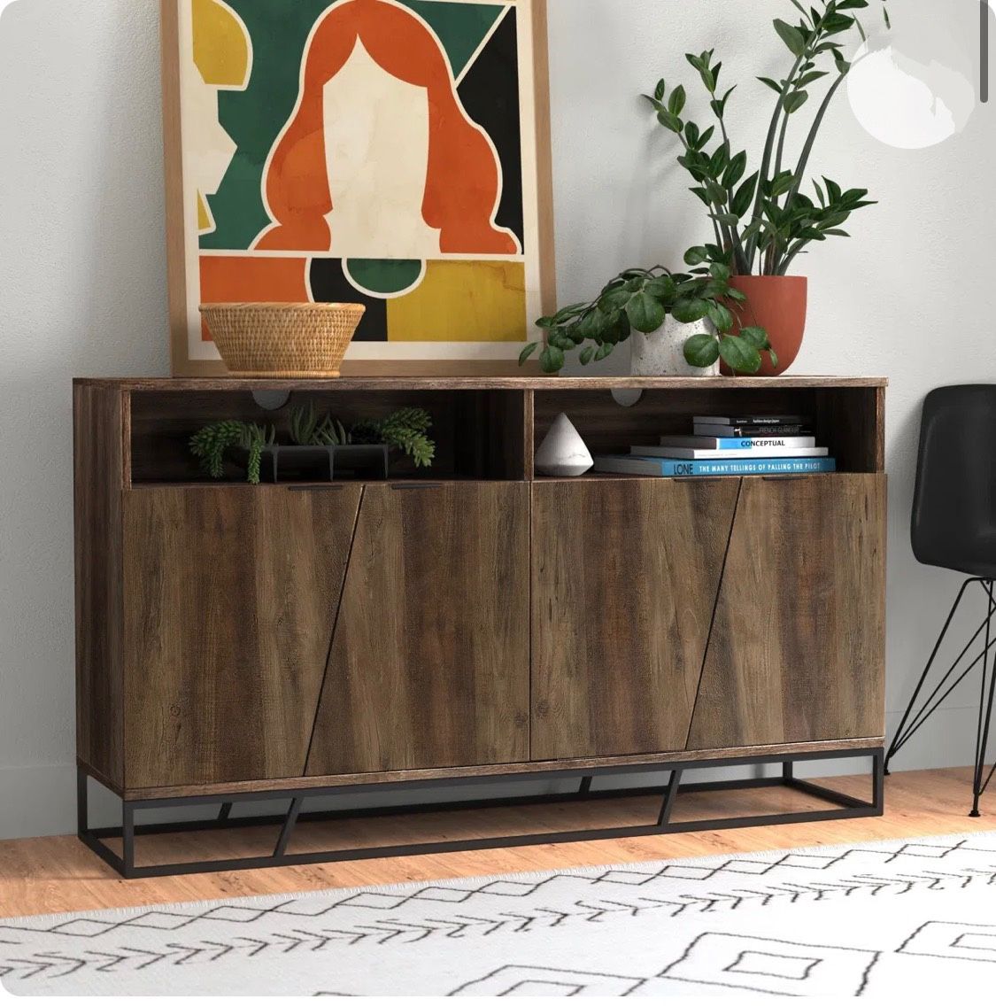 New Angle Door Sideboard or Entryway Storage Cabinet