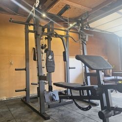 Vesta All In One Smith Machine | Multi-Use Adjustable Bench w/ Precher Curl And Leg Extension | Fitness | Home Gym | Squat Rack |FREE DELIVERY 🚚