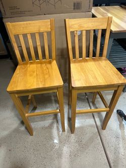 2 bar height stools solid wood