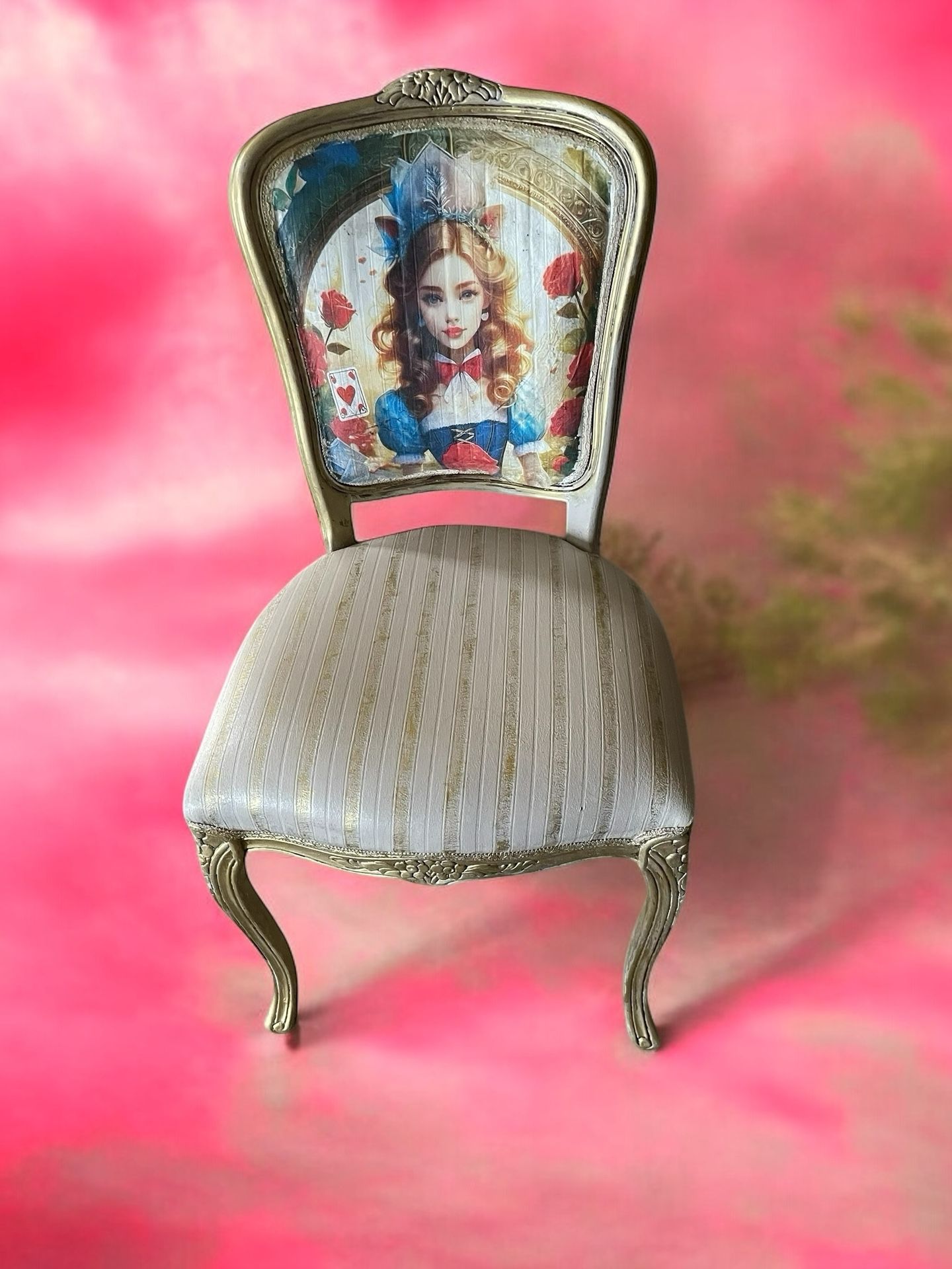 Alice in Wonderland Hand Painted Chair